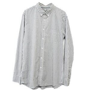 Mens Uniqlo Long Sleeve Black & White Checkered Button-Up Shirt Size L